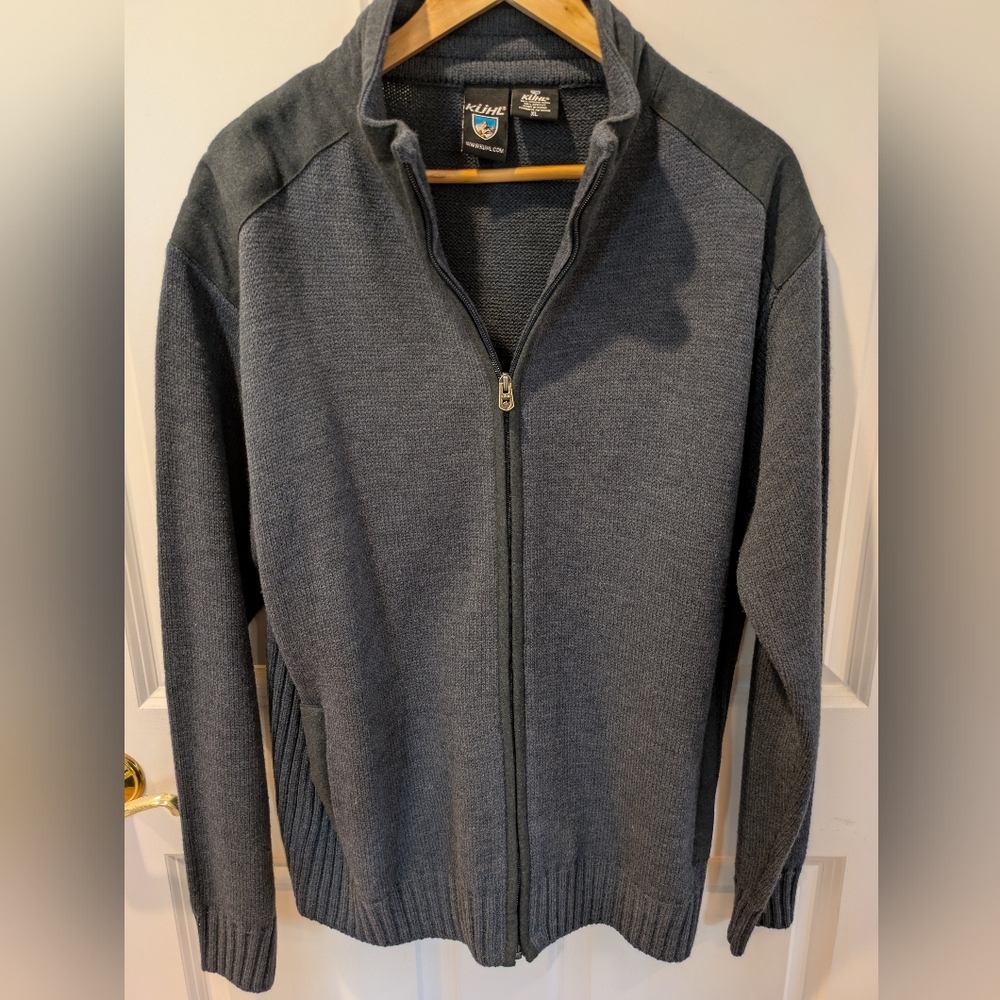 NWOT KUHL Jacket Rigor Full Zip Men's Merino Wool in Navy Blue